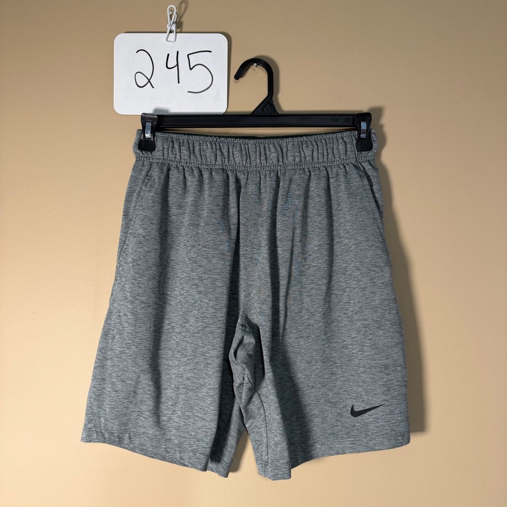 Nike Dri-FIT Mens Heather Greyish/green Athletic Training Shorts Size Medium